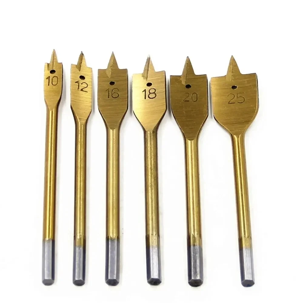 Hexagonal Shank TiN Coated Wood Spade Flat Drill Bit for woodworking
