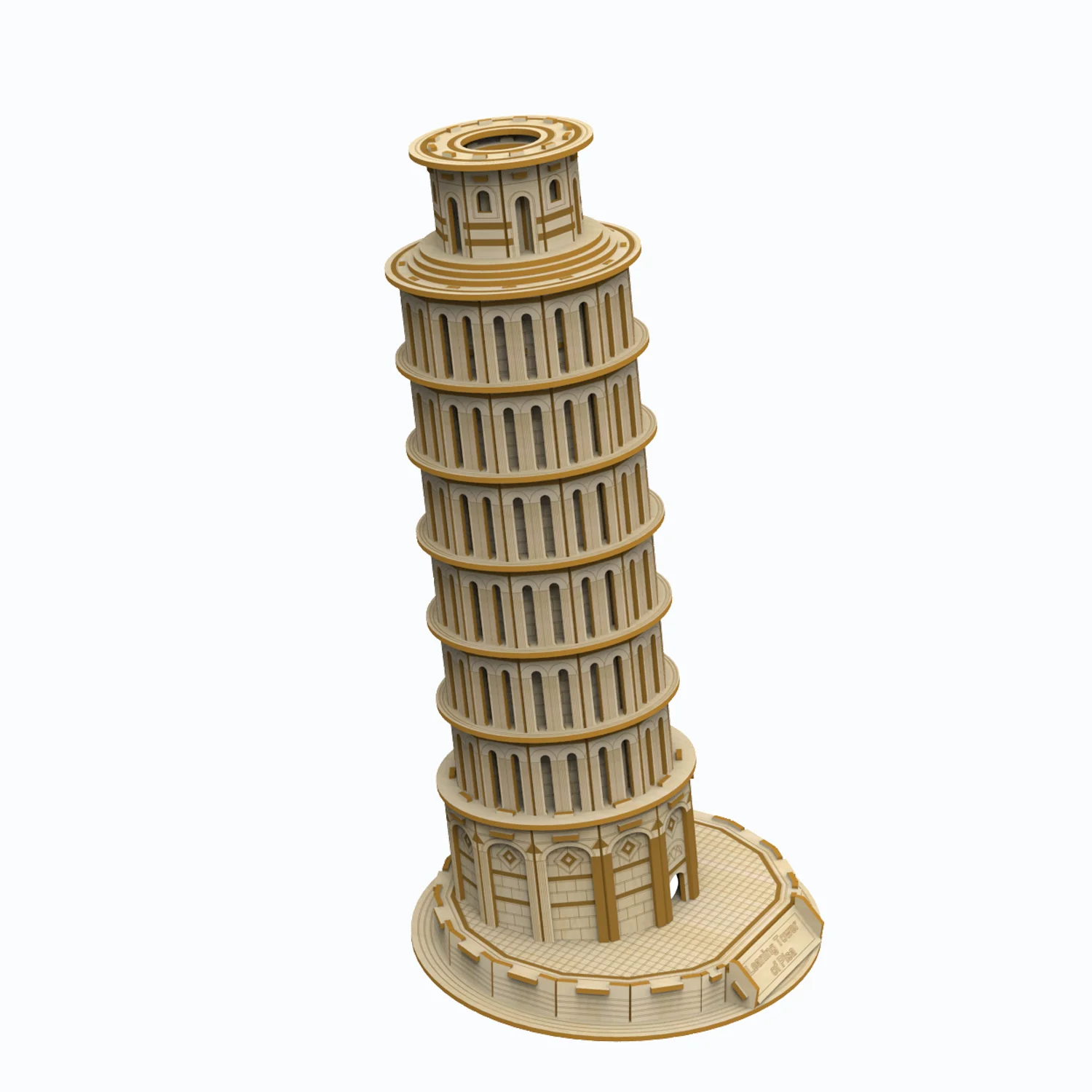 3D Wooden Puzzle DIY Crafts Kit Fun Creative DIY Toy Assembly Model Stem toy Leaning tower of Pisa