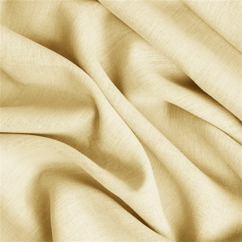 Muti-functional 100% linen fabric /soft lightweight linen cotton  blended fabric for dress stocklot in roll