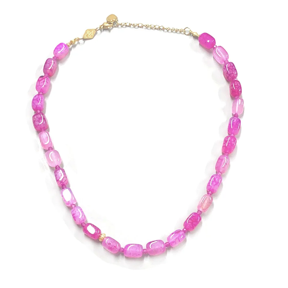 New Natural Stone Handmade Beaded Necklace Fashion Diy Natural Stone Custom Necklace
