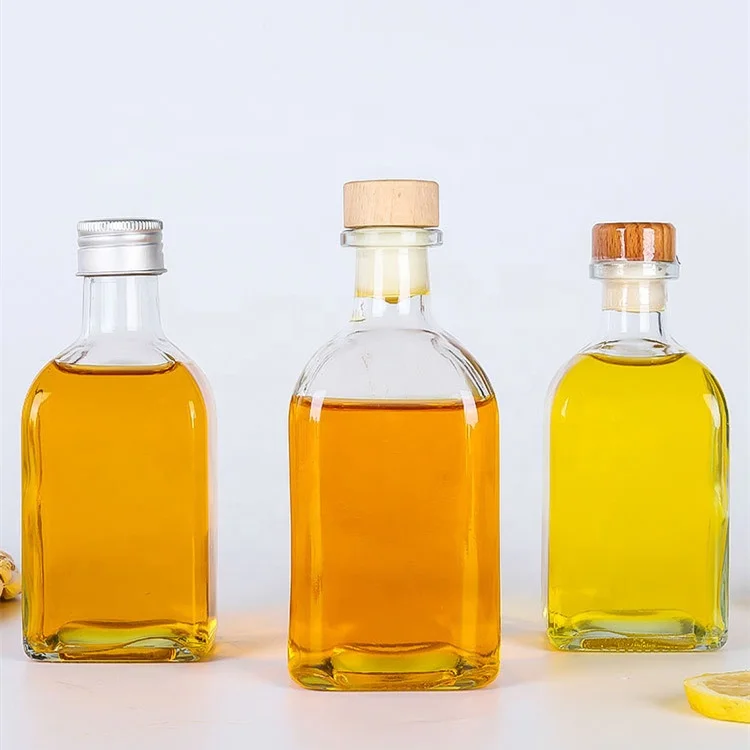 Customized square 100ml 250ml 300ml 375ml 500ml fruit wine bottle beverage empty glass bottle
