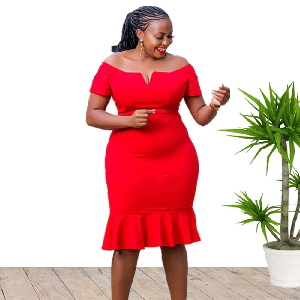 Sexy Women Dresses Elegant Pencil Off Shoulder Party The Tail Midi Pencil Women Dress