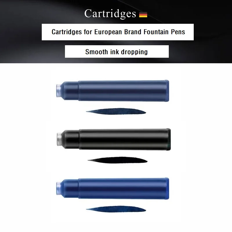 High Quality European Standard 2.4-2.6mm Caliber Cartridges Pen Ink Fit Various Brands Fountain Pen Tip Gift Box Packaging