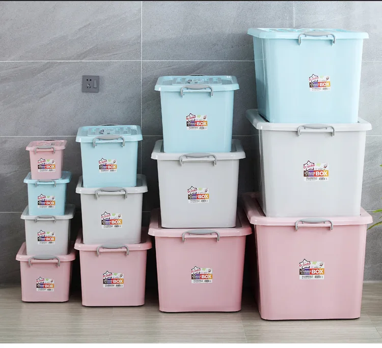 Stackable Plastic Storage Box pink Color Cloth Organizer