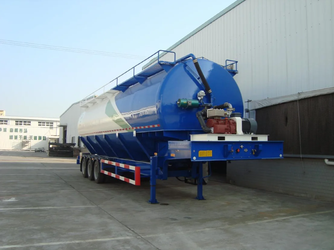 pneumatic bulk feed trailer animal bulk feed delivery tank conveyor transport trailer truck