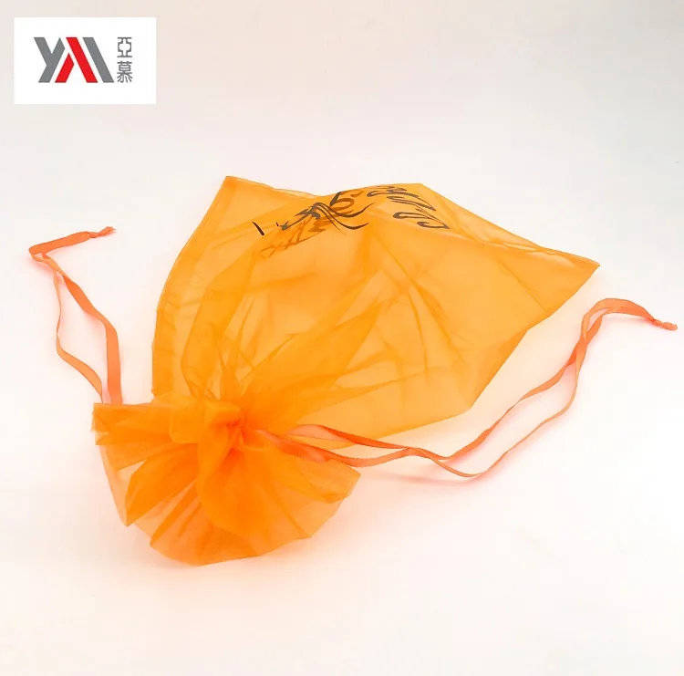 Chinese manufacturer clear gift drawstring bag small Organza bag