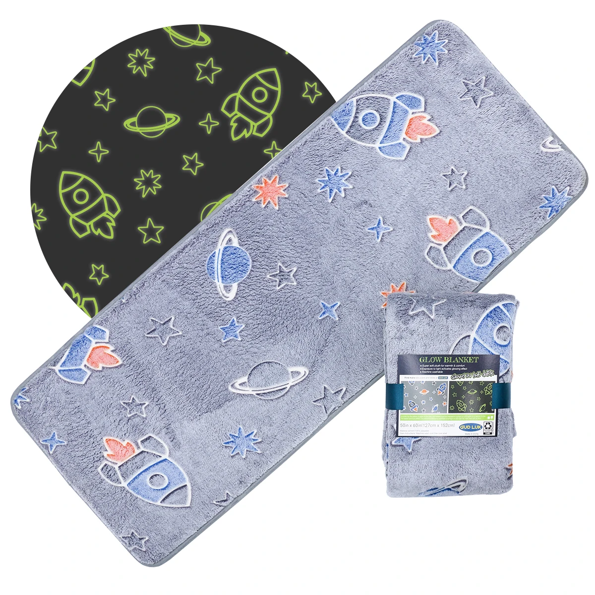 RTS  flannel printed blanket and mat sets football love star universe baby Glow in the dark bath mat blanket sets