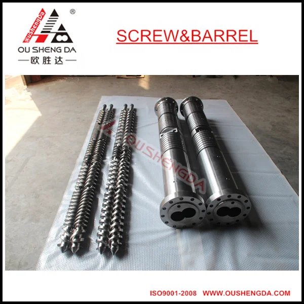 Twin screw extruders for PVC parallel double screw cylinder husillo tornillo cilindro barril COLMONOY Stellite BI
