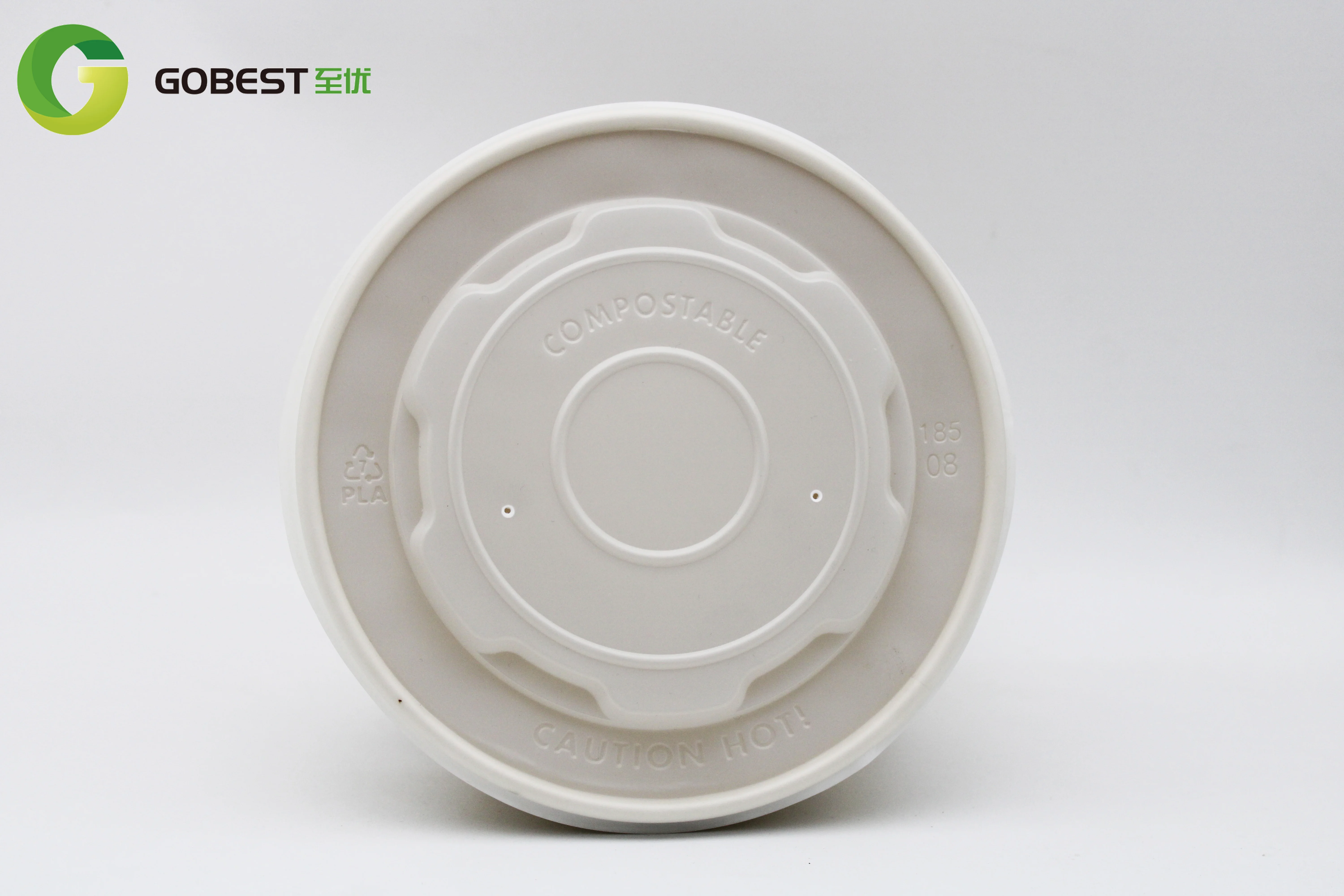 Gobest customized disposable kraft bamboo white flexo printing  pla bio degradable paper packaging  38oz takeaway  paper bowls