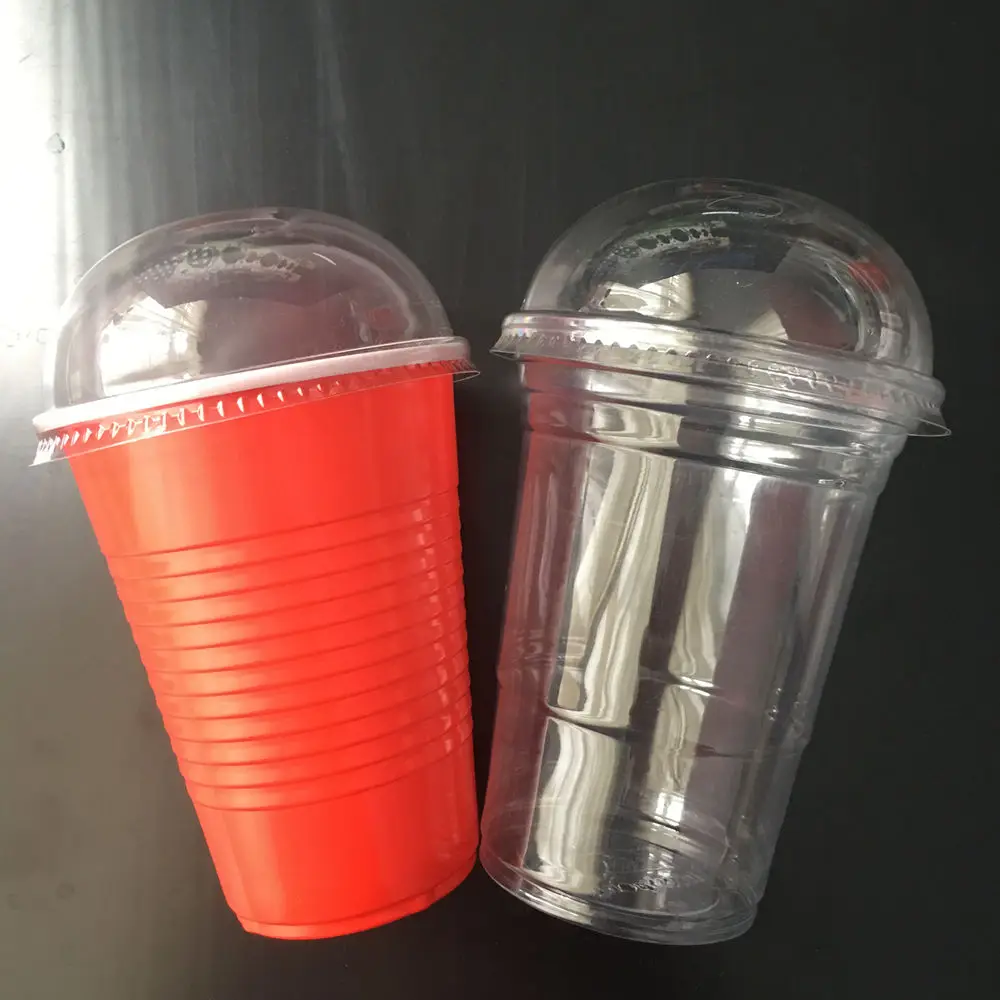 
pp beer cup with dome lid/ disposable BPA free drinking cup / pp plastic type cup for beverage 