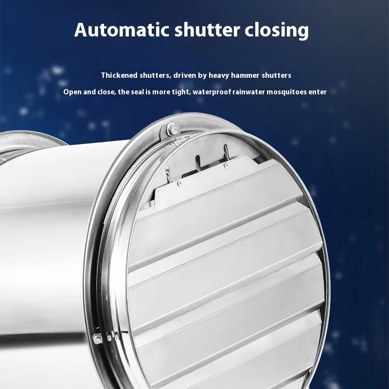 Stainless Steel High Speed Cylinder Fume Extractor Industrial Ventilating Fan with Shutters wall fans for room