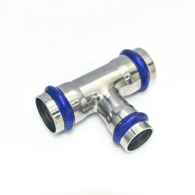 stainless steel press fittings V type reducing equal tee fittings SS 304 316 European Standards