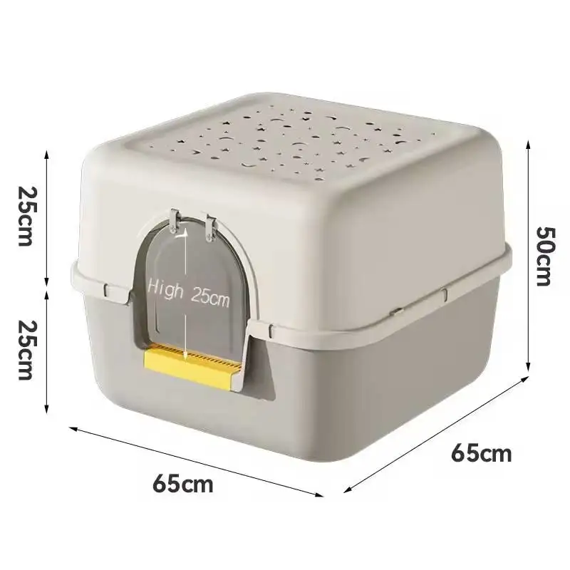 MMG Starry Top Extra Large Pet Toilet Spatter-Proof Cat Litter Box Fully Enclosed Plastic High Spatter-Proof Cat Litter Box