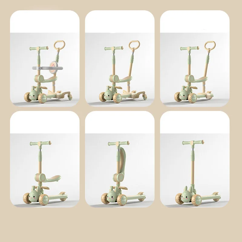 2024 Hot selling high quality Wholesale 2-12 Years Old Extra-wide Board Folding Kick 3 Wheels With Seats Kids Scooter With Light