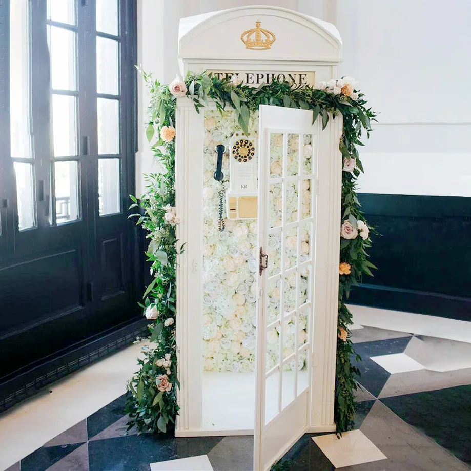 White Phone Booth For Wedding Hotel Shopping Mall Decor  Handmade Iron Crafts  White Telephone Booth