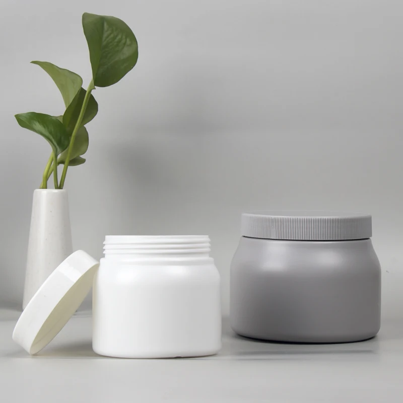 Free Sample grey color 12 oz body butter jars luxury container for cosmetics body care clear top body butter jars