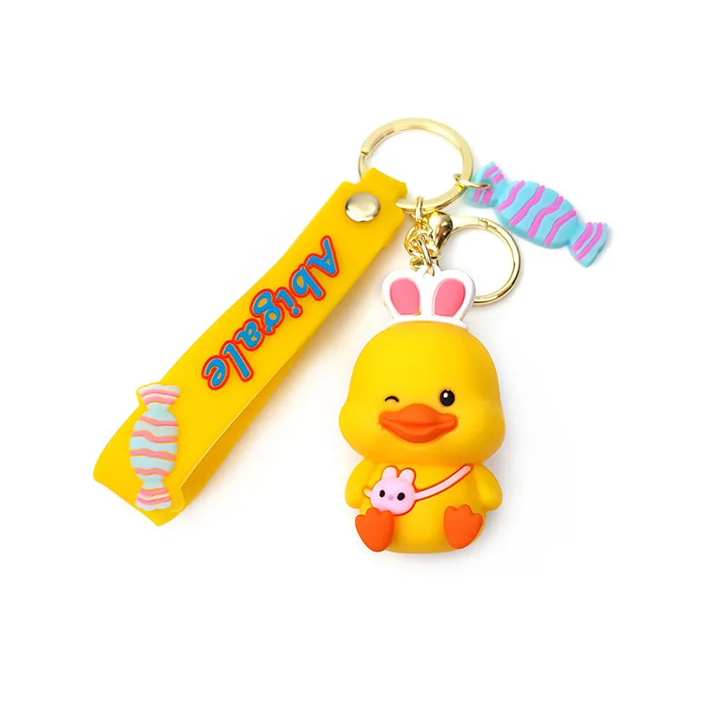 New net red duck doll keychain ins cute bag ornament car pendant stationery shop cartoon gift