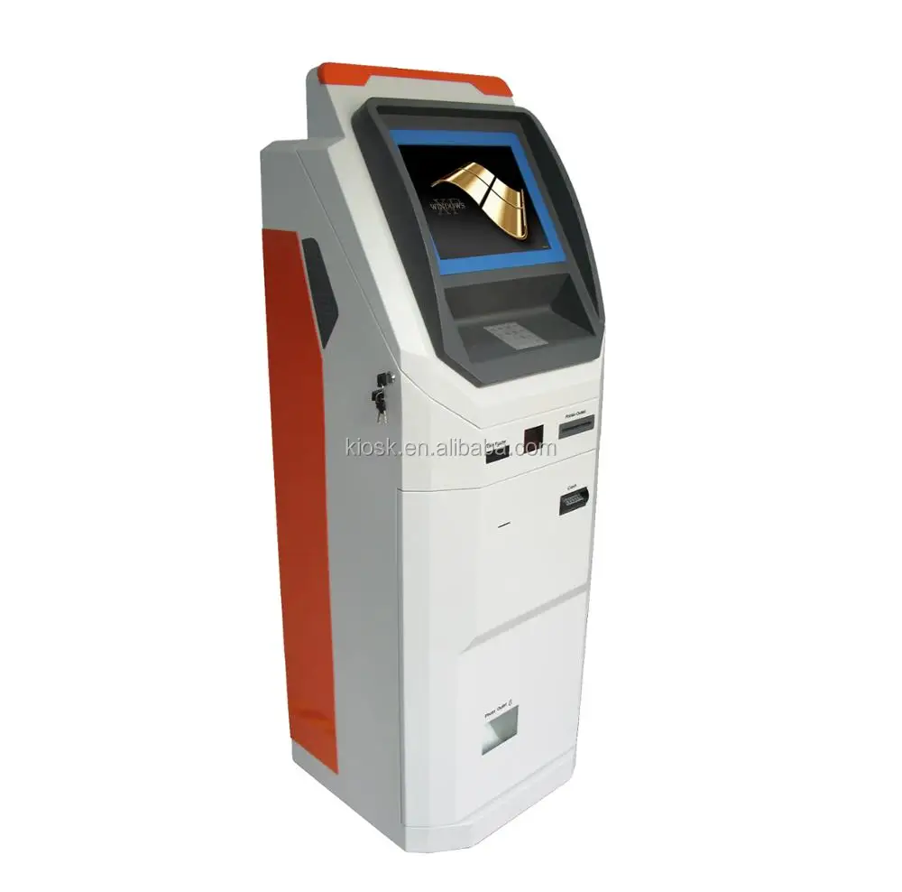 Indoor Touch Screen Popular Self Hotel Check in Kiosk Card /Cash/E-payment Hotel Machine