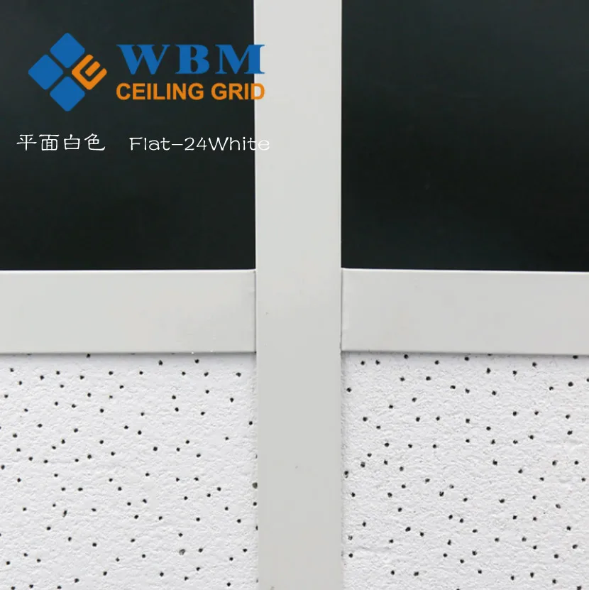 24mm plane  False Ceiling Decoration T Bar Material with 38mm suspended galvanize ceiling t grild components ceiling frames