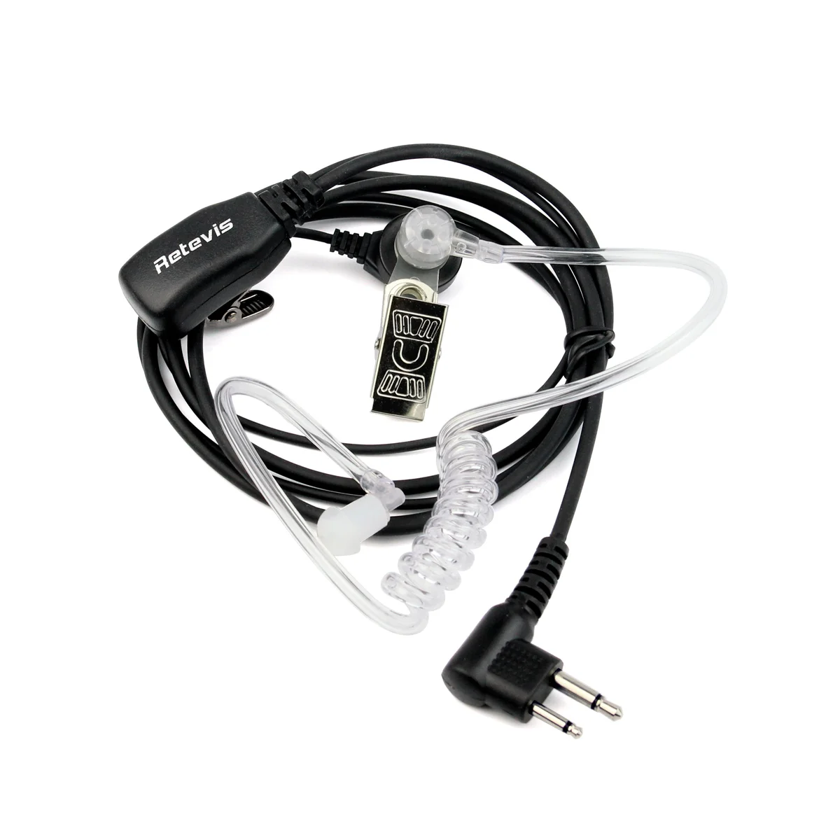 Retevis M1 connector 2 Pin PTT MIC Noise Reduction Acoustic Tube Inera Earpiece Headset For Motorola GP68/GP88/GP300/2000/CT150/