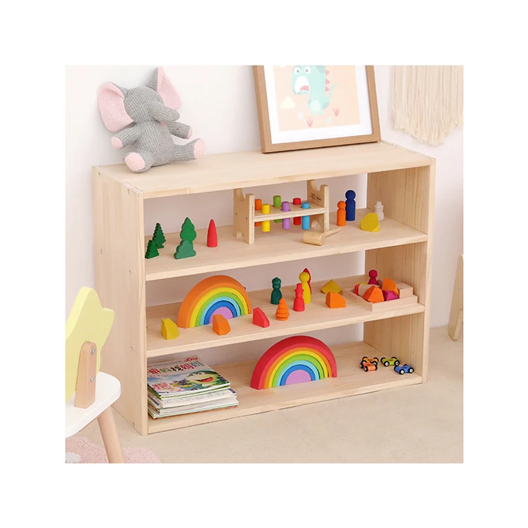 Toys Storage Kids Bookcase Book Shelf Wood Children Bookshelf