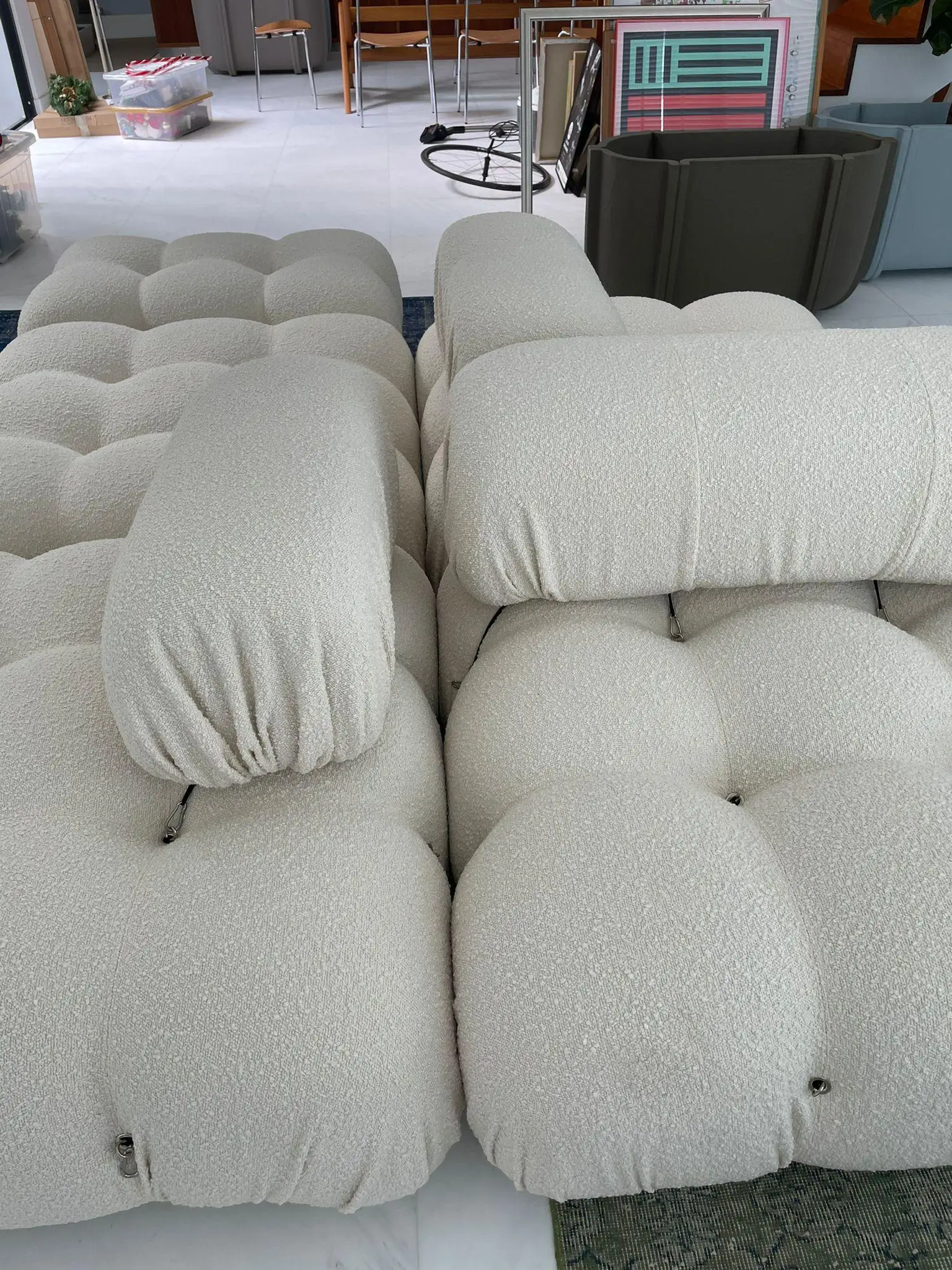 Velvet Fabric L Shape Modern Living Room Bellini Sofa Sectional Sofa Mario Sofa