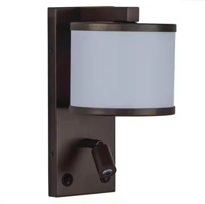 Comfort Inn Headboard led Reading Light Hotel Wall lamp with Plug and dimmable Switch with USB Charging Port and Socket Lamp
