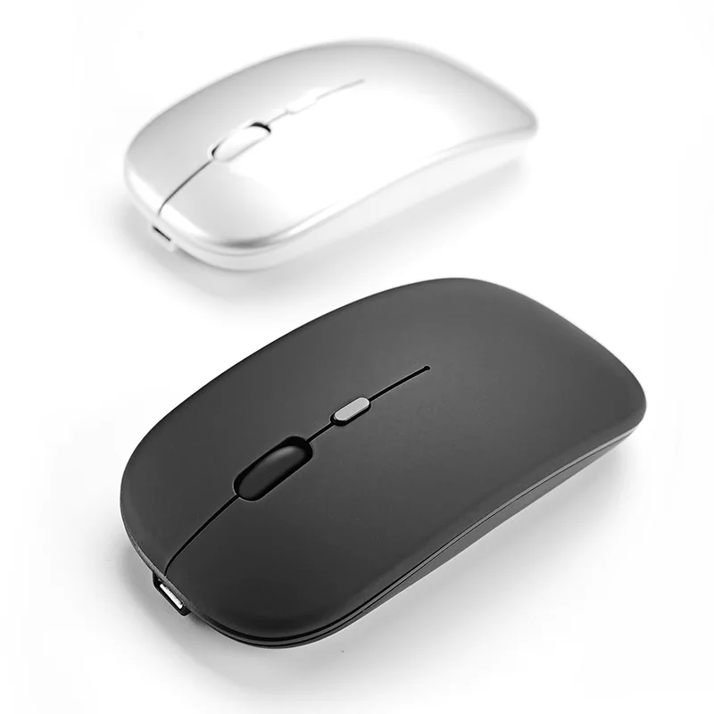 Беспроводная оптическая мышь, эргономичная тонкая Бесшумная перезаряжаемая мышь для ноутбука 2,4 ГГц