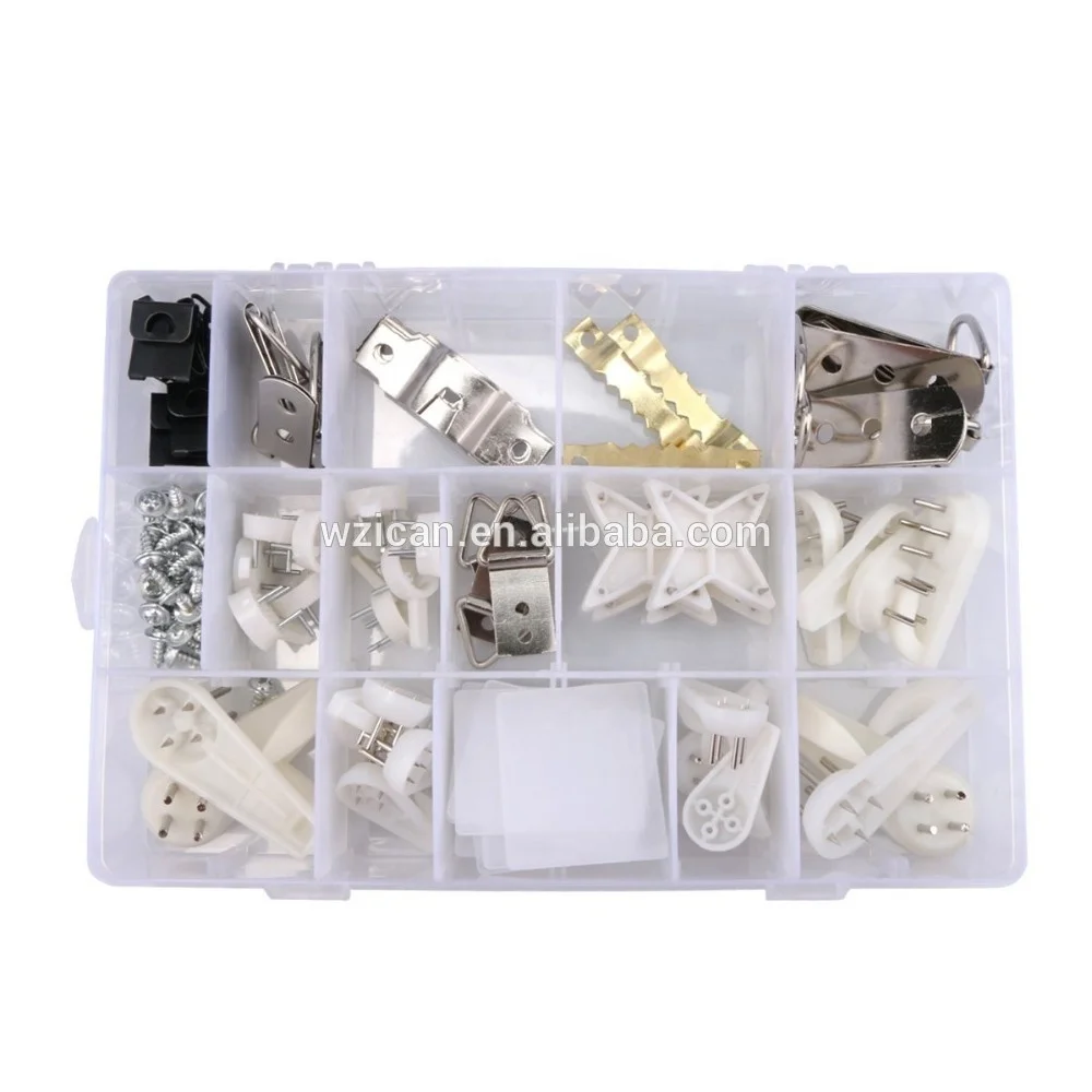 90 шт Не оставляющий следов жесткой конструкции гипсокартона крепежных крючка для картин, часы вешалка Ассортимент Комплект