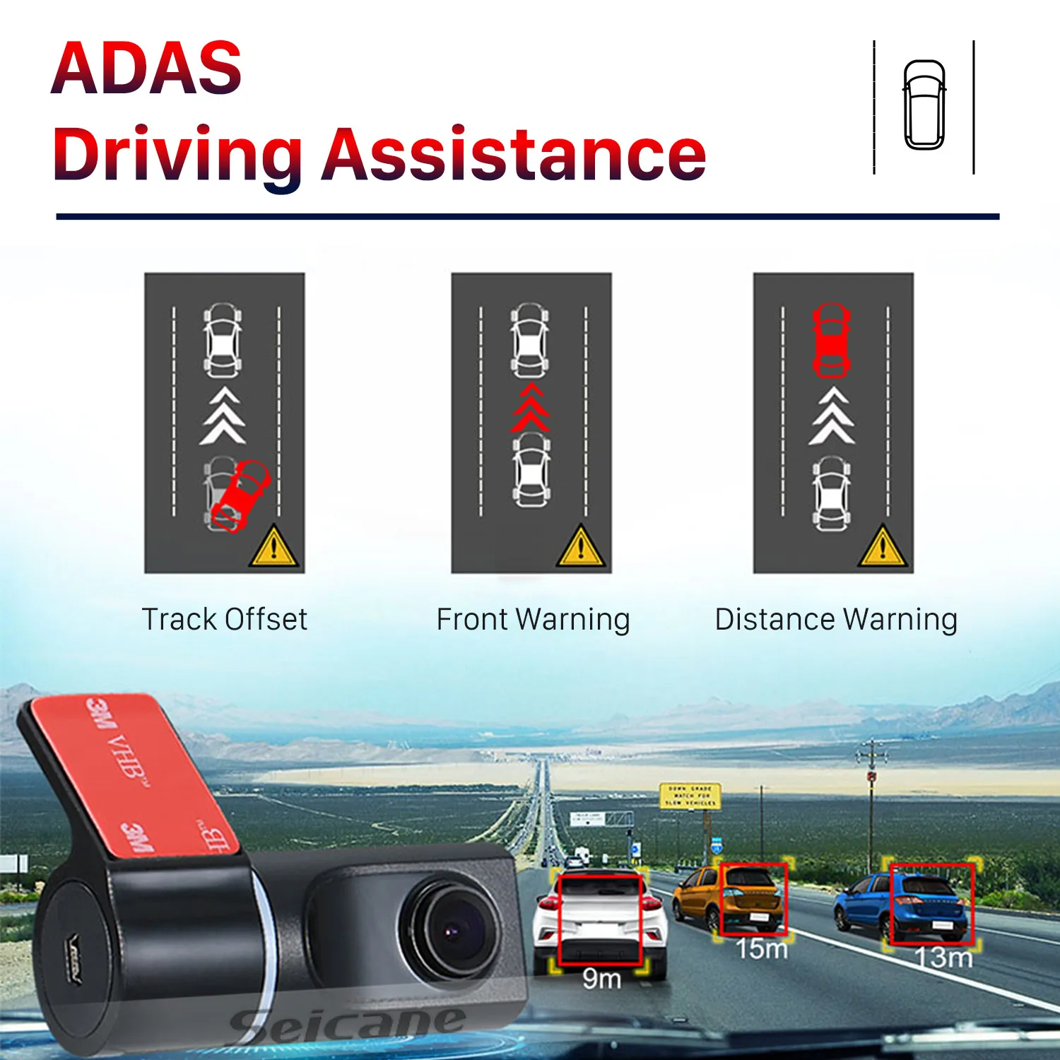 Seicane HD USB DVR camera records video and supports 360 Rotatable android car dvd