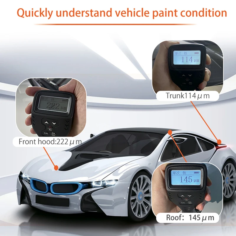 High-Precision Coating Thickness Gauge Portable Car Paint Detector Used Car Paint Thickness Gauge 0-1700 Microns
