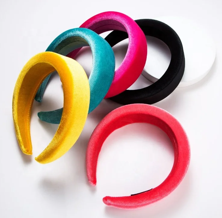 2019 women velvet padded headband crown colorful hair matador headband