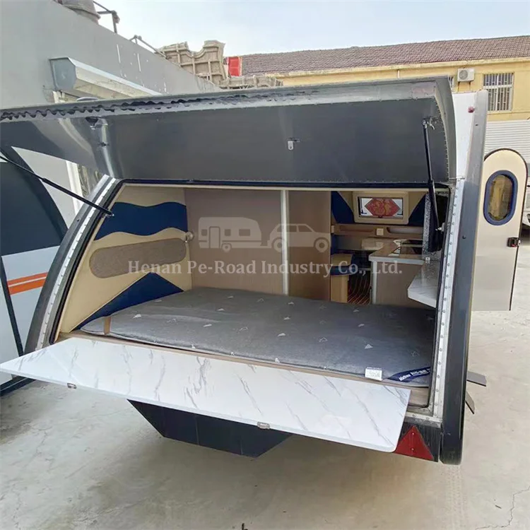 Luxury Aluminum High Quality Mini Motorhome Small Size Camper Travel Teardrop Trailer Caravan