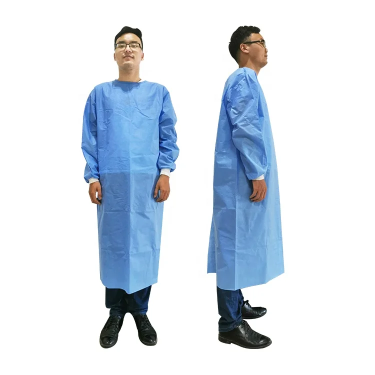 510k approved Factory Disposable Waterproof Surgical Gown pp pe 45gram non woven Isolation SMS aami level 3 4 gown EN14126