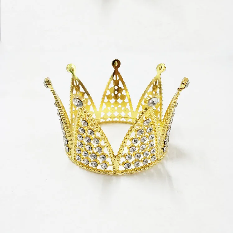 Popular New King Headdress alloy Uniform crown Birthday Cake Copper Prince wedding crown tiara