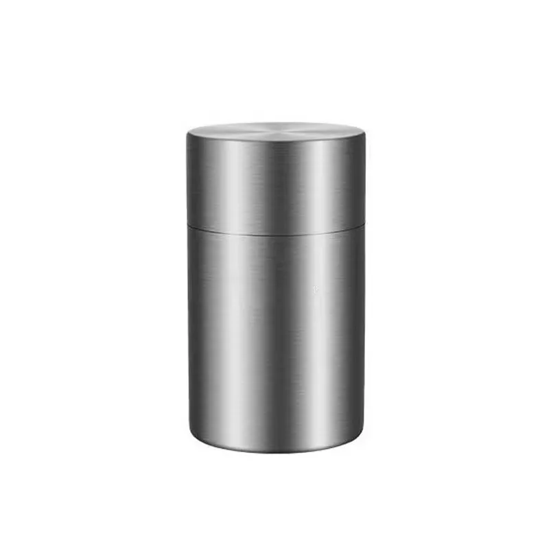 Stainless steel storage tank Portable grain nuts sealed tea cans dry goods medicine double lid food storage tank