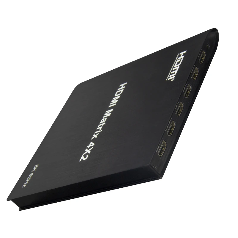 HDMI 4*2 Matrix 8k 4k HDR Video Audio 4 Input Switch To 2 Output Split 4 x 2 HDMI 2.0 Matrix With Controller