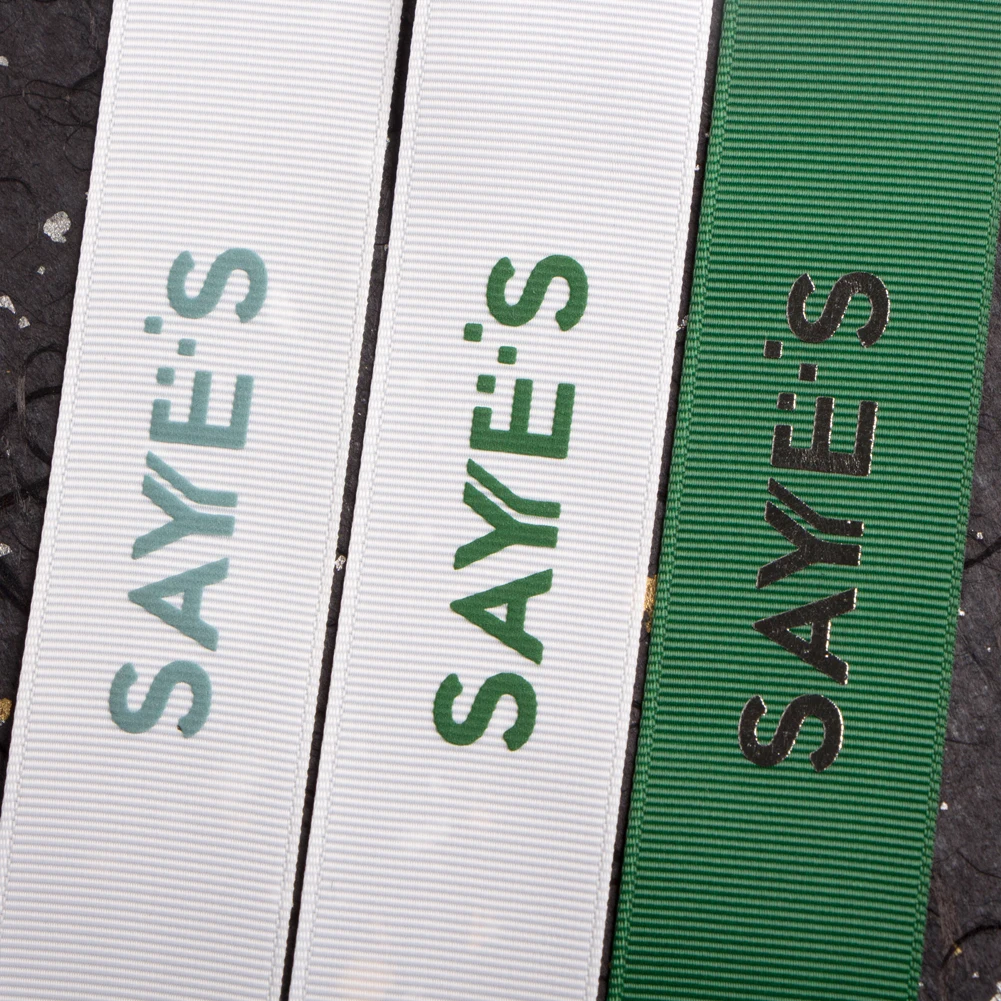 Single face grosgrain printed ribbon custom printed ribbon logo