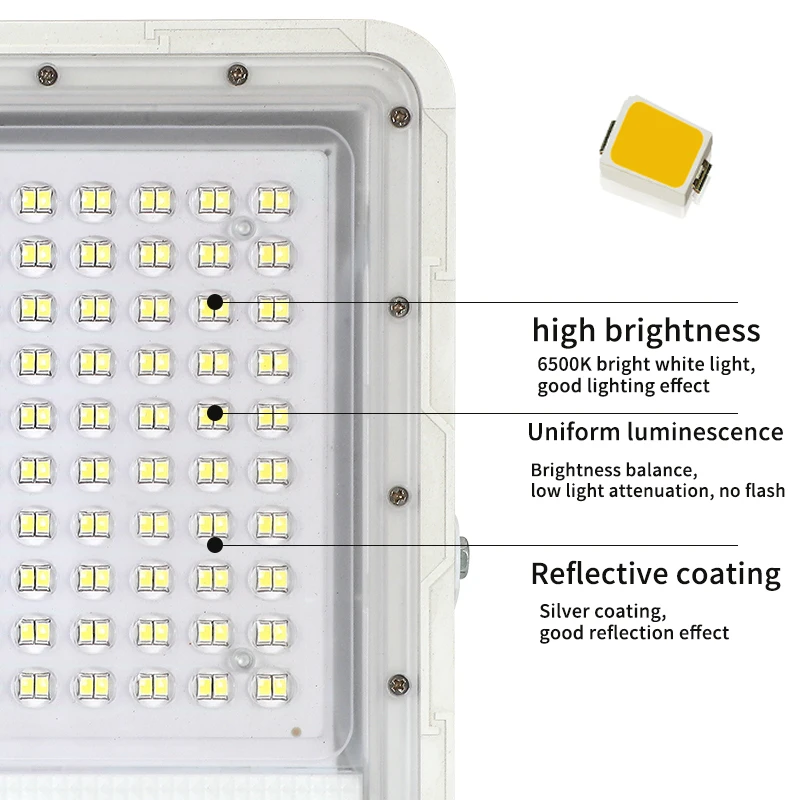 LIGHTSINCERE gate solar powered commercial high lumen flood light solar 100w