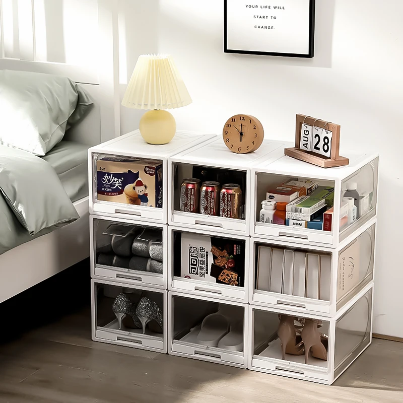 Aj acrylic magnetic clear shoes drawer storage