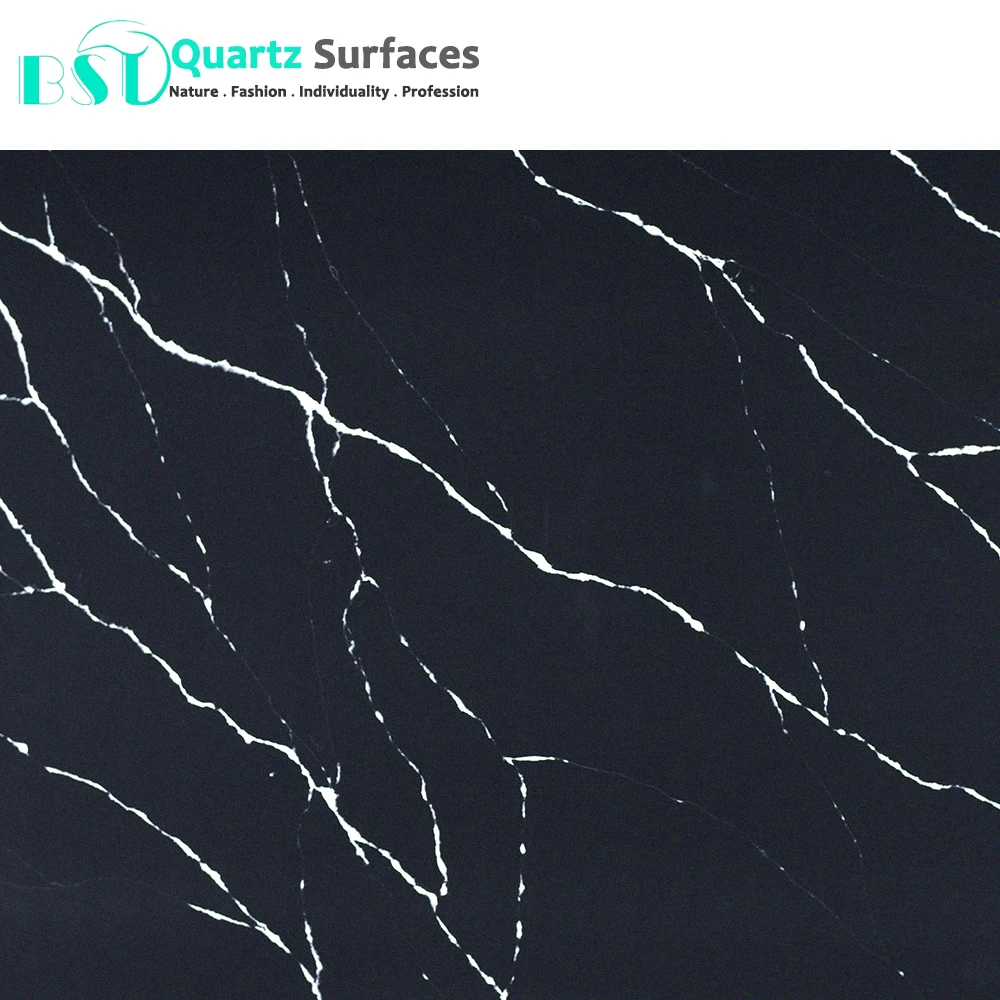 Calacatta Black agglomerated Quartz in the Matt Finishes