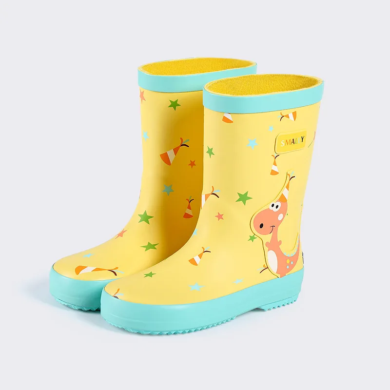 Wholesale Kids Glossy Boot Cute Cartoon Waterproof Rubber Durable Shoes Kids Rain Boots