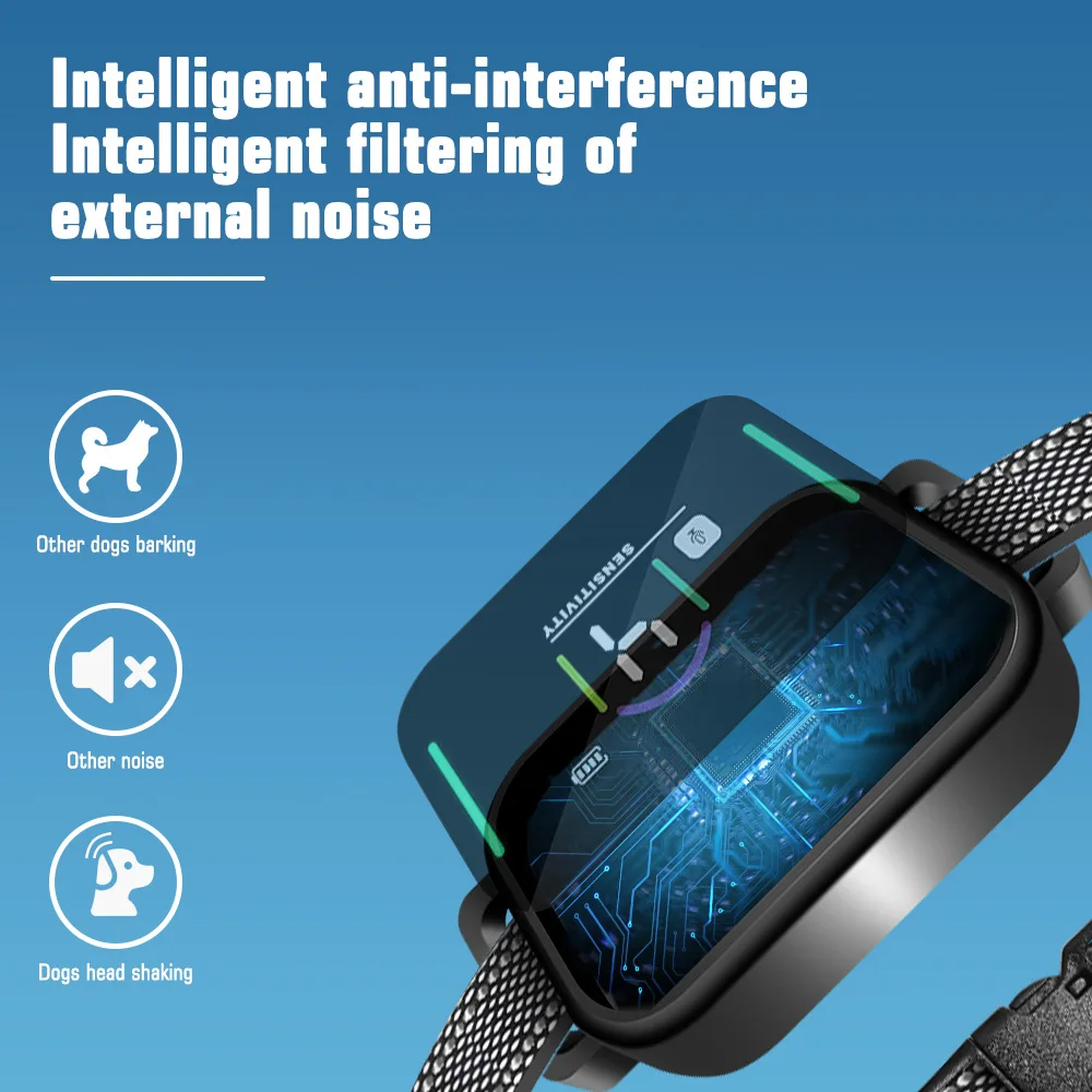 Dog Bark Collar for Large Medium Small Dogs Smart Anti Barking Collar Rechargeable Training Collar with Sensitivity Shock Beep