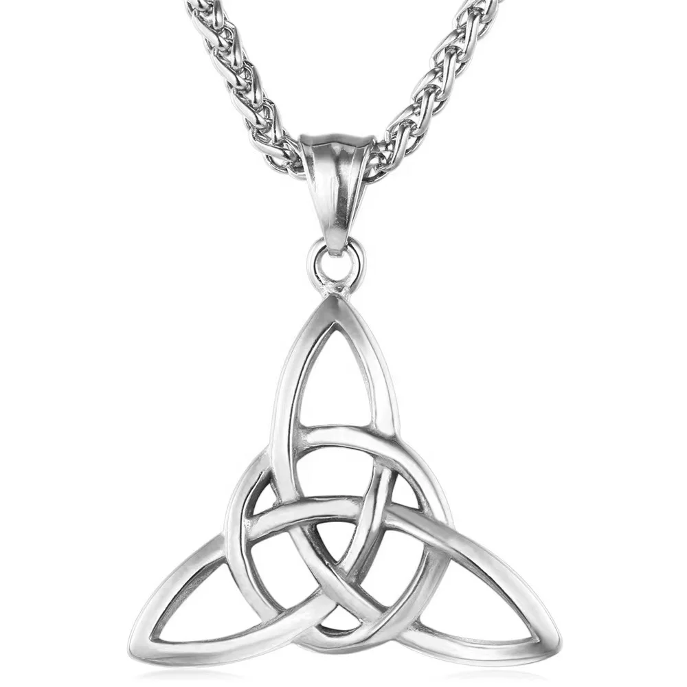 environmental friendly Vintage Irish triquetra knot pendant gold necklace 18k