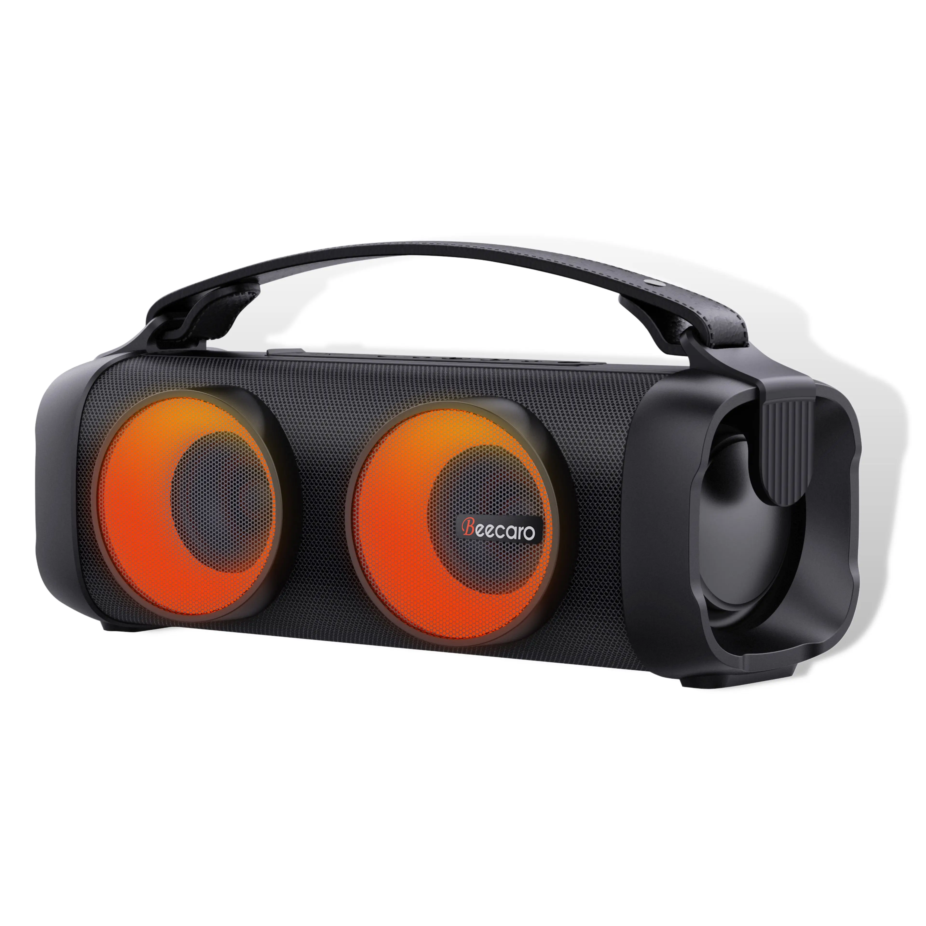 Wireless Woofer Hifi Double 2.5 Inch Bass BT Boombox Fabric Speaker RGB LED Colorful Light Active AUX Outdoor Portable Speaker