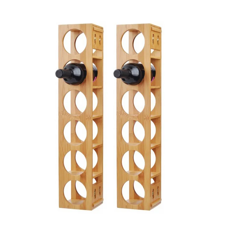Factory Wholesale Countertop 12 Bottles Wine display Holder Bamboo Wood Storage Holder Wine Rack