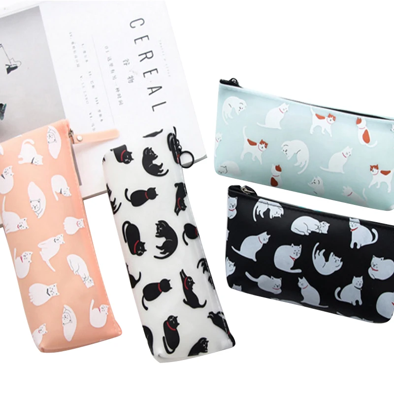 Cartoon Cat Pattern Waterproof Pencil case Multifunction Pen Bag for School and Office Stationery Storage Wholesale