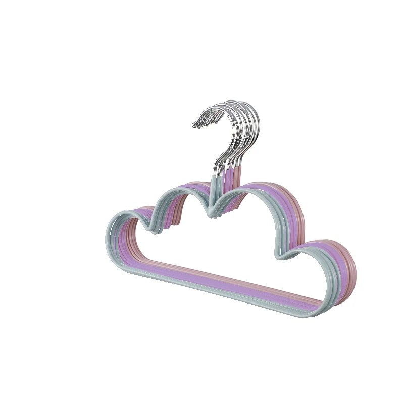 PVC Coated Cute Cloud Shape Design Non-slip Clothes Hangers Metal Wire Child Baby Kids Hanger