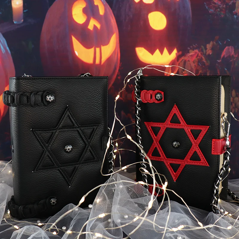 Bag Factory Designed Punk Magic Book Shaped Purse Custom Dark Style Gothic magic witchy purse