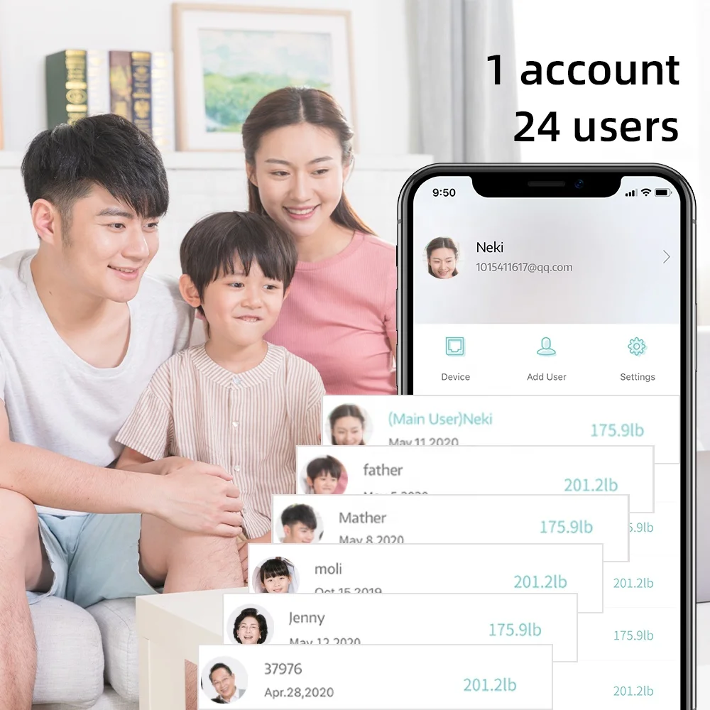 Household High ITO Screen Body Fat Analysis Weighing Scale Smart wireless Body Fat Scale